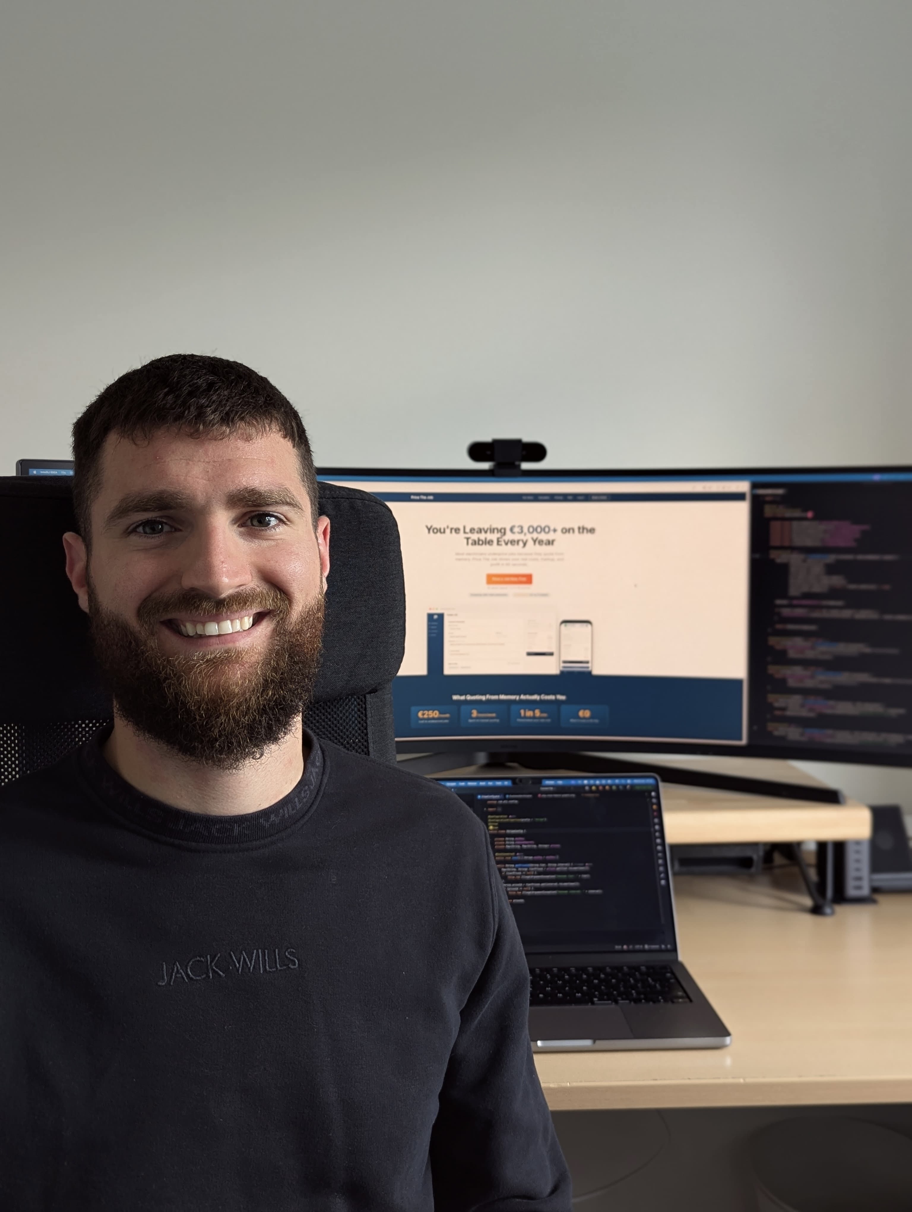 Alex, software engineer and co-founder of Price The Job